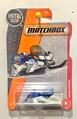 Matchbox 2017 MBX Heroic Rescue Snow Ripper (Snow Mobile) 73/125, Blue and White