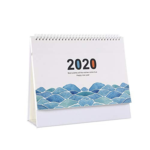 Desk Calendar 2020 Stand Up Calendar Monthly Desk Calendar Planner Desk-Top Flip Calendar for Home Office Desks,A