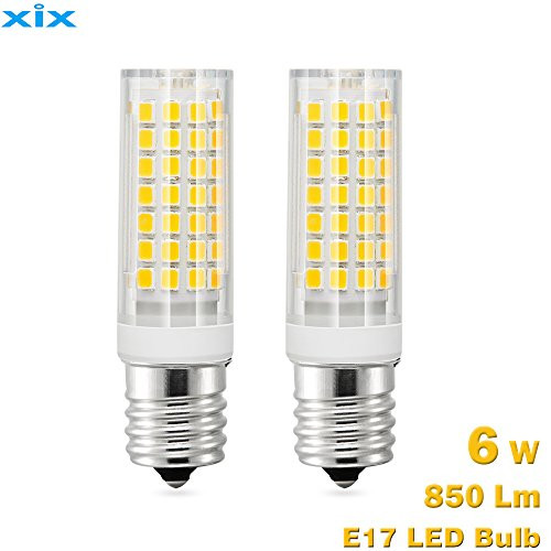 E17 LED Bulb 75W Halogen Bulb Equivalent, 6 Watt 850LM AC110-130V Warm White 3000K, For Microwave Oven Appliance,Pack of 2