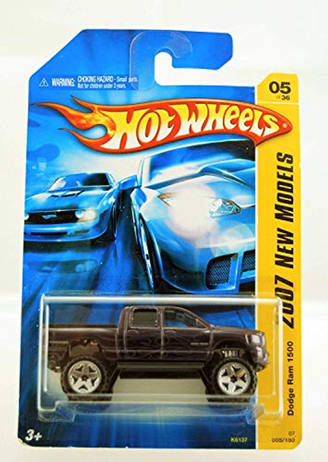 Hot Wheels Mattel 2007 New Models Series 1:64 Scale Die Cast Metal Car # 5 of 36 - Purple Pick-Up Truck Dodge Ram 1500 with Fun Facts # 5
