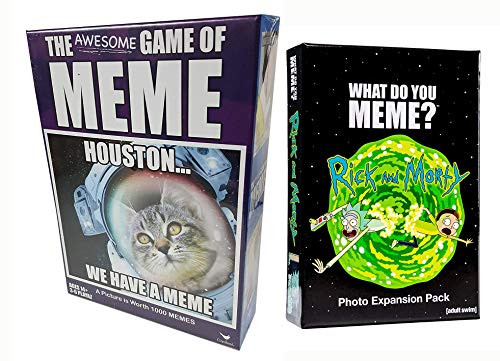 Funko Meme Madness: The Awesome Game of Meme + LETS GET Schwifty with Intergalactic Memes This Way What Do You Meme Card Expansion R&M Pack with Photo Captions