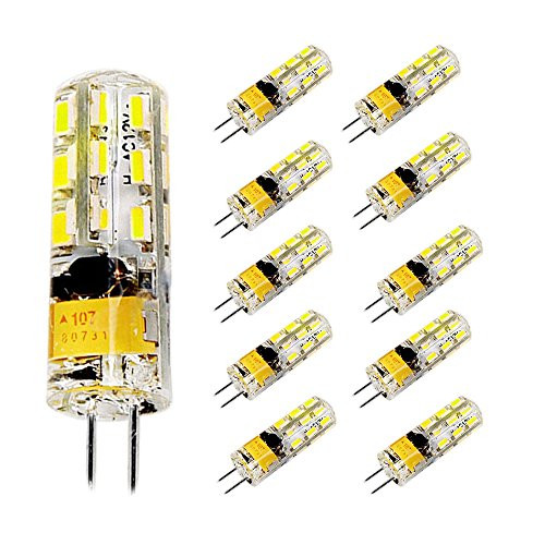 MODOAO 10 Pack G4 2W 3W 24/48 LED Corn Bulb 3014 SMD Corn Light Lamp Cool White Warm White AC DC 12V(2W,cool white)