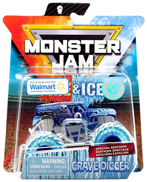 Monster Jam 2019 Fire and Ice Exclusive Special Edition Grave Digger Ice 1:64 Scale Diecast Monster Truck by Spin Master