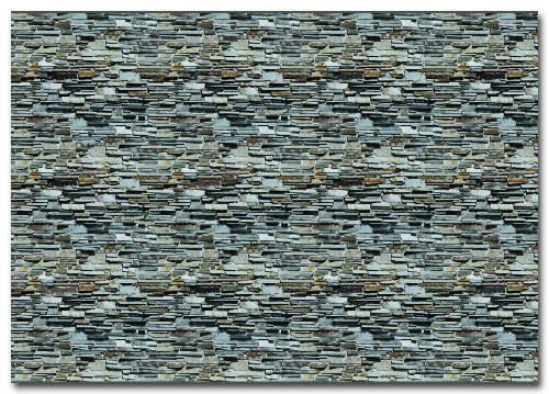 Busch 7421 Wall Card Layered Stone HO Scenery Scale Model Scenery
