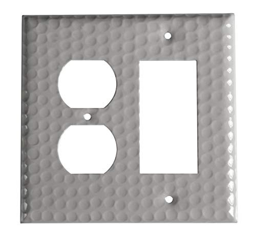 Monarch Abode 19220 Hand Hammered Single Rocker/Duplex Wall Switch Plate, Dove Gray
