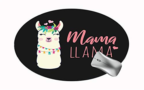 Sechao Customized Round Office Mouse Pad Non-Slip Rubber Mouse Pads Cute Mat (Mama Llama)