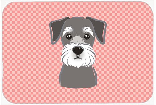 Caroline's Treasures BB1206MP Checkerboard Pink Schnauzer Mouse Pad, Hot Pad or Trivet, Large, Multicolor