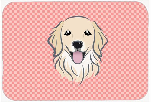 Caroline's Treasures BB1205MP Checkerboard Pink Golden Retriever Mouse Pad, Hot Pad or Trivet, Large, Multicolor