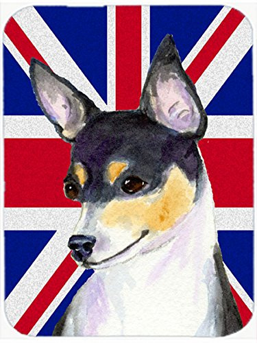 Caroline's Treasures SS4960MP Rat Terrier with English Union Jack British Flag Mouse Pad, Hot Pad or Trivet, Large, Multicolor