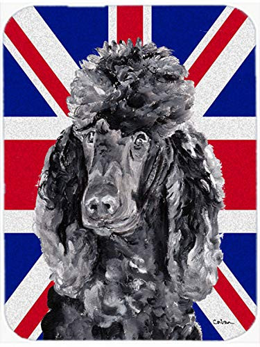 Caroline's Treasures SC9889MP Black Standard Poodle with English Union Jack British Flag Mouse Pad, Hot Pad or Trivet, Large, Multicolor