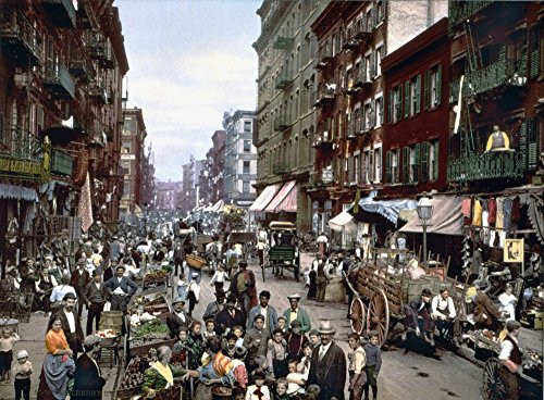 Posterazzi Poster Print Collection Mulberry Street/Non New York City'S Lower East Side. Photochrome C1900, (18 x 24), Multicolored