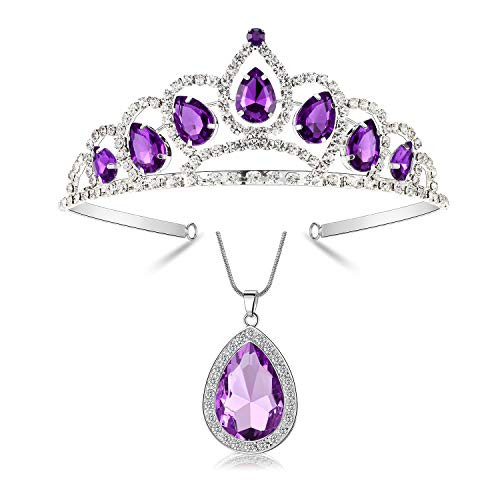 Purple Tiara Princess Sofia The First Headband & Amulet Necklace Sofia Halloween Costume Jewelry Set