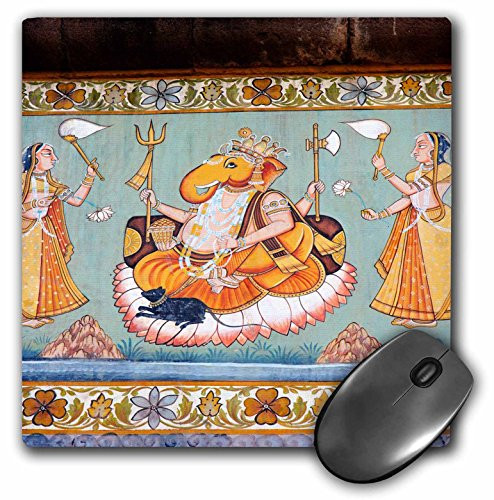 3dRose Mural Painted on The Wall, Mehrangarh Fort, Jodhpur, Rajasthan, India Mouse Pad (mp_188254_1)