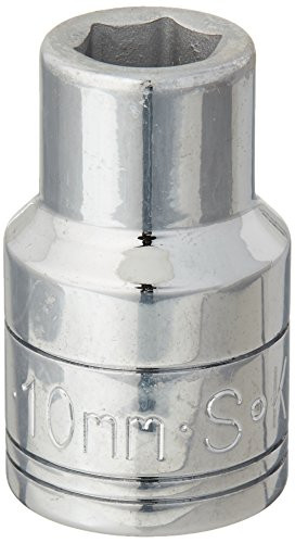 SK Hand Tool 48210 6 Point 1/2-Inch Drive Standard Socket, 10mm, Chrome