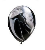 Black Marble Agate Qualatex Balloons 11-Inch 25 Per Pack