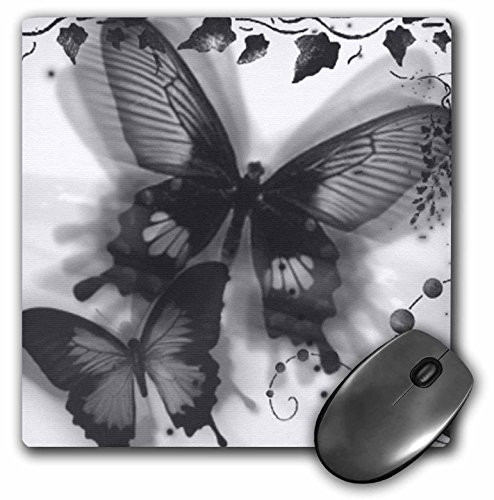 3dRose LLC 8 X 8 X 0.25 Inches Black and White Mouse Pad (mp_23815_1)