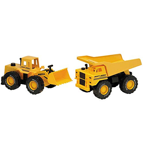 Mighty Wheels Heavy Steel and Plastic Dump Truck/Front Loader