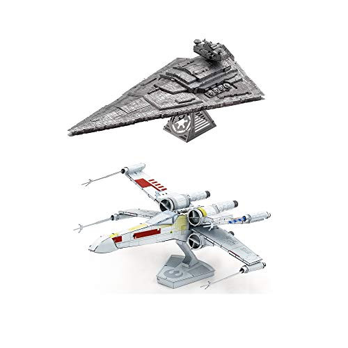 fascinations Metal Earth ICONX 3D Metal Model Kits Star Wars Set of 2 - X-Wing Starfighter - Imperial Star Destroyer