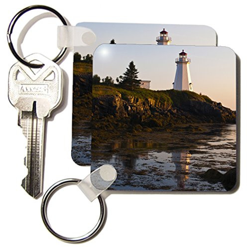 3dRose New Brunswick, Letite Passage Lighthouse-CN04 MDE0028 - Michael DeFreitas - Key Chains, 2.25 x 4.5 inches, set of 2 (kc_72934_1)