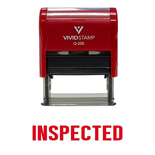 Basic INSPECTED Self Inking Rubber Stamp (Red Ink) Medium