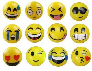 Legends Collector Emoji Face Squeeze Balls- 12 Assorted Emoji face Balls ~ 3'' Stress Relax Emotional Toy Balls