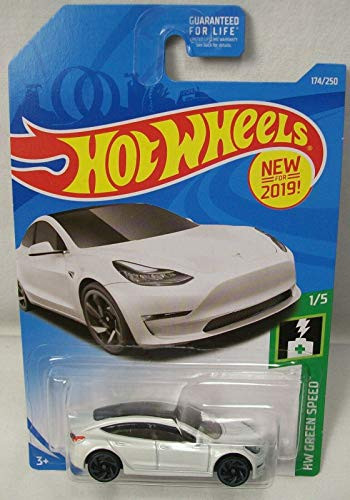 HW Tesla Model 3 White Green Speed HOTWHEEL New for 2019 DIECAST 174/250