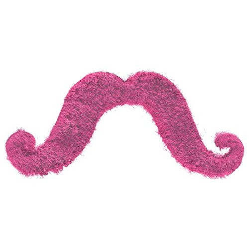 amscan Party Perfect Team Spirit Handle bar Style Moustache Accessory, Pink, Synthetic Felt, 2" X 5" Costume