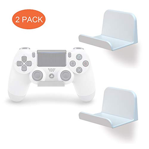 REEYEAR Game Controller Holder Self Adhesive Tape Stick on Wall Mount for Universal PS4 Xbox One Steam/Nintendo Switch/PC Video Game Controller Headphone Stand Hanger Headset Holder 2 Pack Black