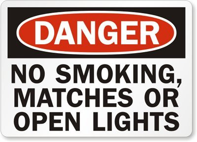 SmartSign Danger - No Smoking, Matches Or Open Lights Sign | 18" x 24" 3M Engineer Grade Reflective Aluminum