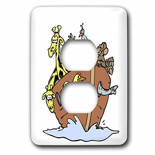 3dRose lsp_58916_6 Noah's Ark with Animals 2 Plug Outlet Cover, Not applicble