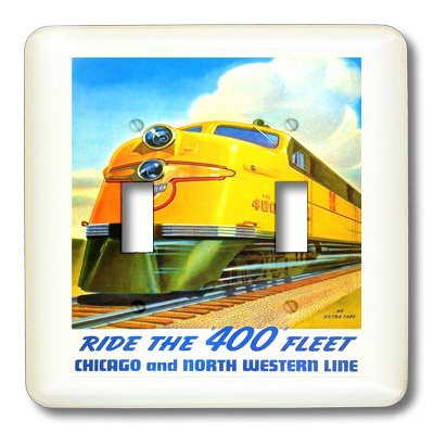 3dRose LLC lsp_109629_2 Northwestern Train Line Poster Double Toggle Switch