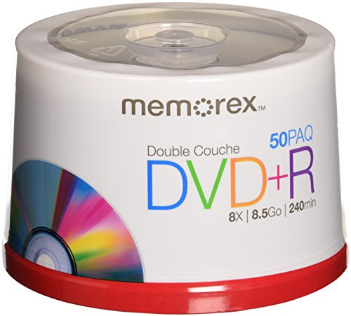 Memorex 8.5 GB 8 X Double Layer DVD+R - 50 Pack Spindle