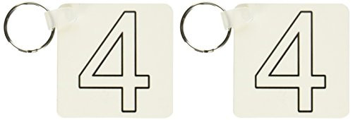 3dRose Number 4 - Key Chains, 2.25 x 4.5 inches, set of 2 (kc_3169_1)