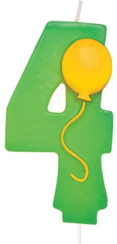 Creative Converting 104204 Numerical Balloon Candle, 3", Green