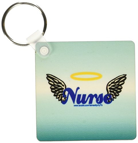 3dRose Nurse Angel Wings - Key Chains, 2.25 x 4.5 inches, set of 2 (kc_11932_1)