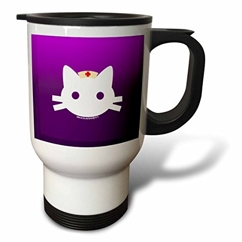 3dRose tm_11926_1 Nurse Kitty Travel Mug, 14-Ounce, Stainless Steel