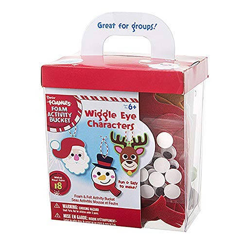 Christmas Wiggle Eye Character Foam and Felt Ornament Craft Kit- Makes 18