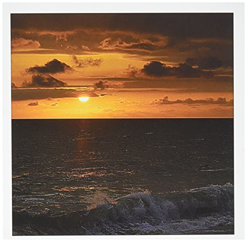 3dRose Ocean View Sunset - Greeting Cards, 6 x 6 inches, set of 6 (gc_50143_1)
