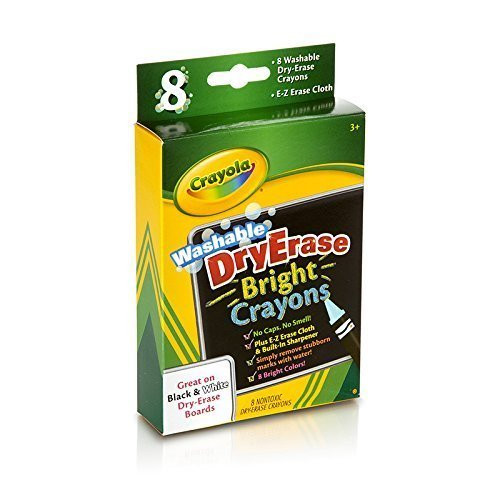 Crayola Washable Dry Erase Crayons, Bright Colors, Assorted 8 ea (Pack of 3) Crayola Washable Dry Erase Crayons, Bright Colors, Assorted 8 ea (Pack of 3)