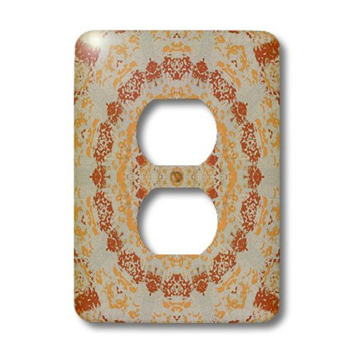 3dRose lsp_39437_6 Orange Rust Gray Kaleidoscope Pattern 2 Plug Outlet Cover