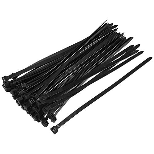 uxcell Nylon Cable Ties 10 Inch Self-Locking Zip Ties 0.3 Inch Width Black 50pcs