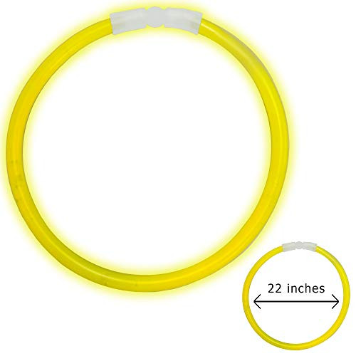 Windy City Novelties 22" Inch Glow Sticks Necklaces for Kids in Bulk Wholesale (Yellow)