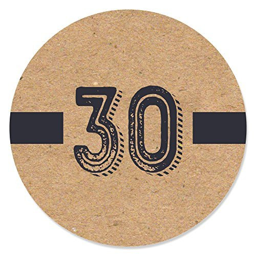 30th Milestone Birthday - Dashingly Aged to Perfection - Birthday Party Circle Sticker Labels - 24 Count