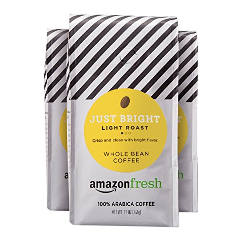AmazonFresh Just Bright Whole Bean Coffee, Light Roast, 12 Ounce (Pack of 3) AmazonFresh Just Bright Whole Bean Coffee, Light Roast, 12 Ounce (Pack of 3)