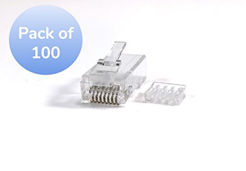 Micro Connectors, Inc. 100 Pack CAT6 RJ45 Modular Connector Plugs with Load Bar (C20-088L6-100)