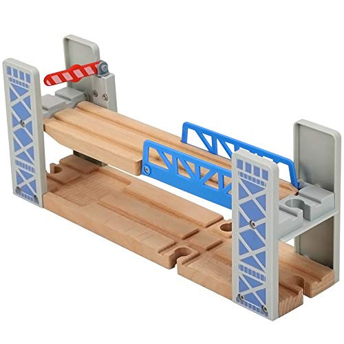 May & Z Wooden Train Set Accessories Wood Railway Bridge for Railroad Tracks, 2-Level Overpass Compatible for All Railway Tracks System May & Z Wooden Train Set Accessories Wood Railway Bridge for Railroad Tracks, 2-Level Overpass Compatible for All Railway Tracks System