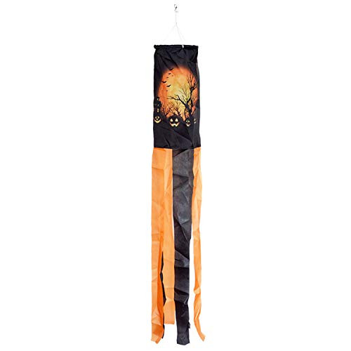 PINCHUANG 40 Inch Halloween Pumpkin Ghost Windsock Flag, Halloween Windsock Outdoor Hanging Decoration for Front Yard Patio Lawn Garden Party Decor(Pumpkin Windsock)
