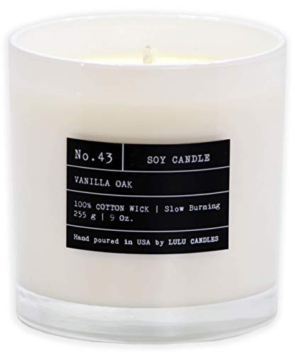 Lulu Candles | Vanilla Oak | Luxury Scented Soy Jar Candle | Hand Poured in The USA | Highly Scented & Long Lasting | 9 Oz. NO LID/NO Box