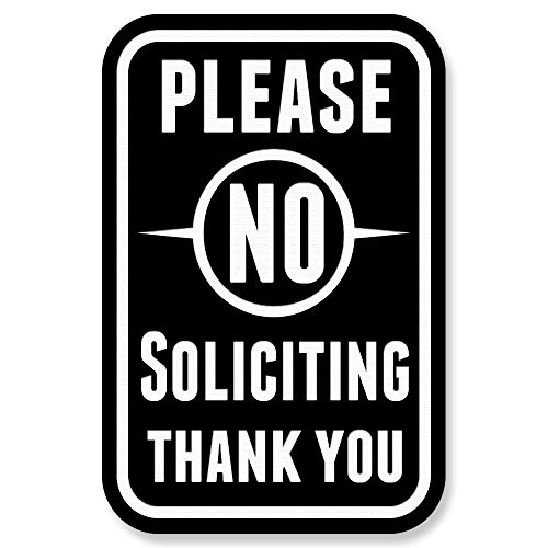 All Quality "Please No Soliciting Thank You" Engraved Sign, 4" x 6" (Black)