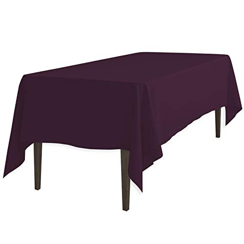 LinenTablecloth 60 x 126-Inch Rectangular Polyester Tablecloth Eggplant